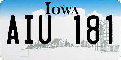IA license plate AIU181