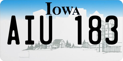 IA license plate AIU183