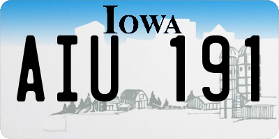 IA license plate AIU191