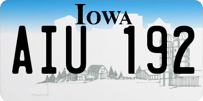 IA license plate AIU192