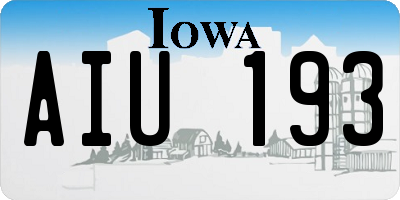 IA license plate AIU193
