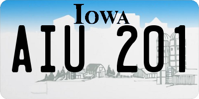 IA license plate AIU201