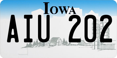 IA license plate AIU202