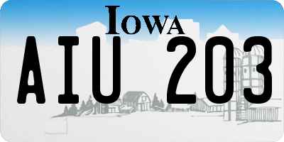 IA license plate AIU203