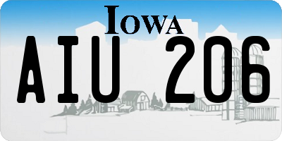 IA license plate AIU206