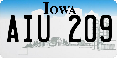 IA license plate AIU209
