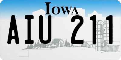 IA license plate AIU211
