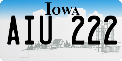 IA license plate AIU222