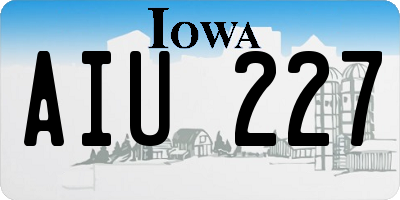 IA license plate AIU227