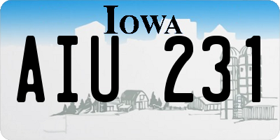 IA license plate AIU231