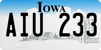 IA license plate AIU233