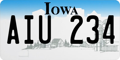 IA license plate AIU234