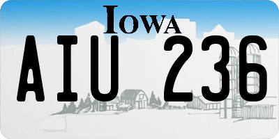 IA license plate AIU236