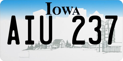 IA license plate AIU237