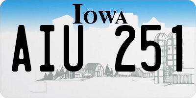 IA license plate AIU251