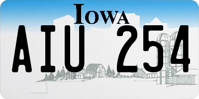 IA license plate AIU254
