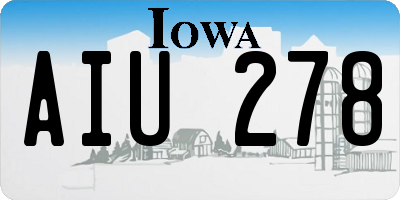 IA license plate AIU278