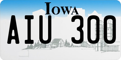 IA license plate AIU300