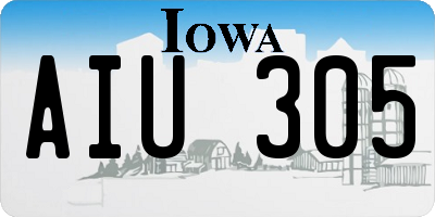 IA license plate AIU305