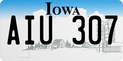 IA license plate AIU307