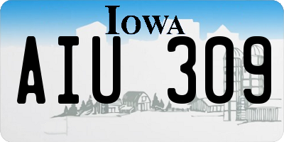 IA license plate AIU309