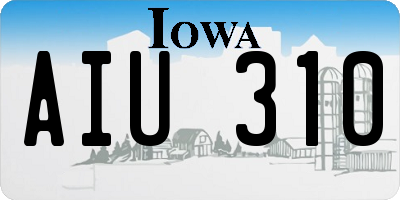 IA license plate AIU310
