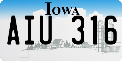IA license plate AIU316