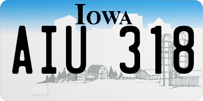 IA license plate AIU318