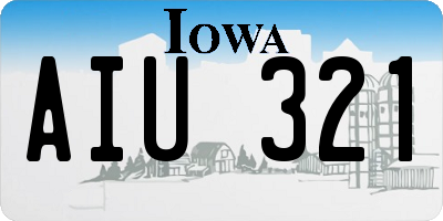 IA license plate AIU321