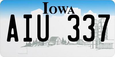 IA license plate AIU337