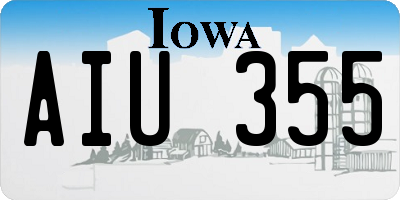 IA license plate AIU355