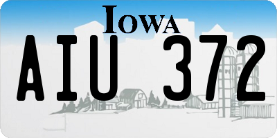 IA license plate AIU372