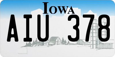 IA license plate AIU378