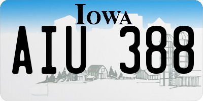 IA license plate AIU388