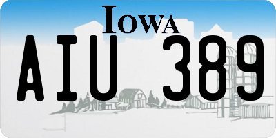 IA license plate AIU389