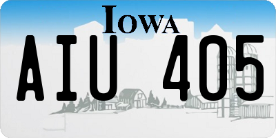 IA license plate AIU405
