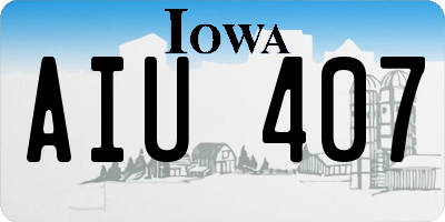 IA license plate AIU407