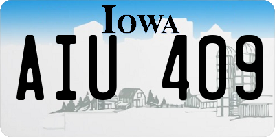 IA license plate AIU409