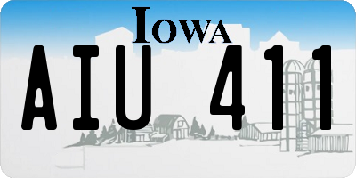 IA license plate AIU411