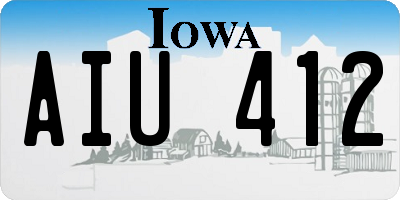 IA license plate AIU412