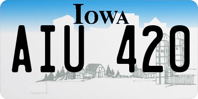 IA license plate AIU420