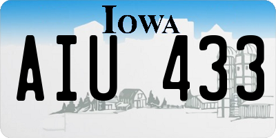 IA license plate AIU433