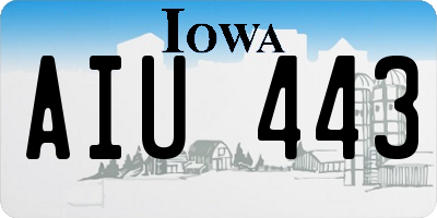 IA license plate AIU443