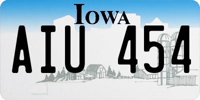 IA license plate AIU454