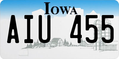 IA license plate AIU455