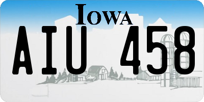 IA license plate AIU458