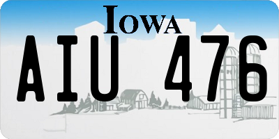 IA license plate AIU476
