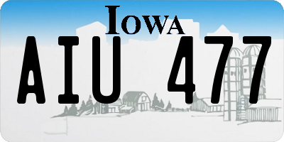 IA license plate AIU477