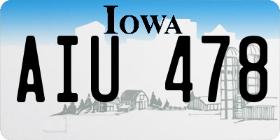 IA license plate AIU478