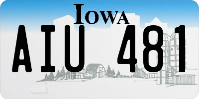 IA license plate AIU481